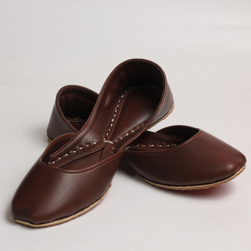 Chocolate Brown Khussa – Timeless Style with Handcrafted Elegance For Women